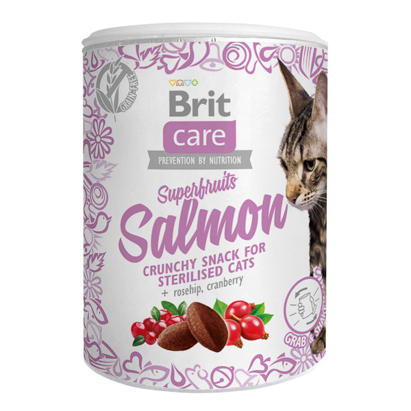Recompense pisici Brit Care - Pisică sterilizată - Superfruits - Somon și Merișoare - 100 g