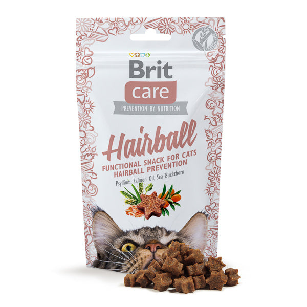 Recompense pisici Brit Care - Hairball - Somon și Cătină - 50 g