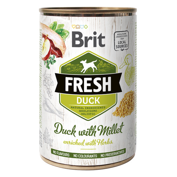 Hrană umedă câini Brit Care - Adult - Toate rasele - Rață și Mei - 400 g