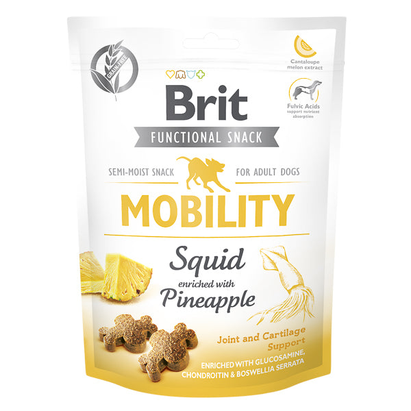 Recompense câini Brit Care - Adult - Mobilitate - Calamar și Ananas - 150 g