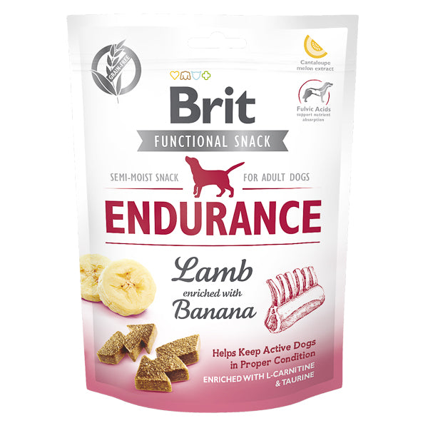 Recompense câini Brit Care - Adult - Endurance - Miel și Banane - 150 g