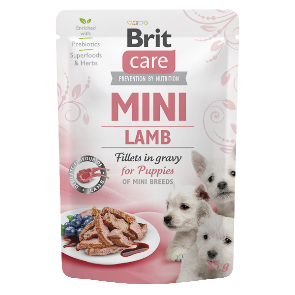 Hrană umedă câini Brit Care - Junior - Talie mică - Miel - 85 g