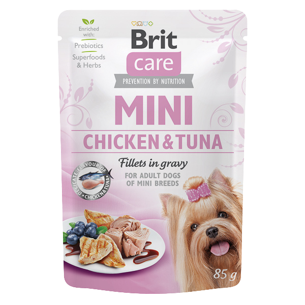 Hrană umedă câini Brit Care - Talie mică - Pui și Ton - 85 g