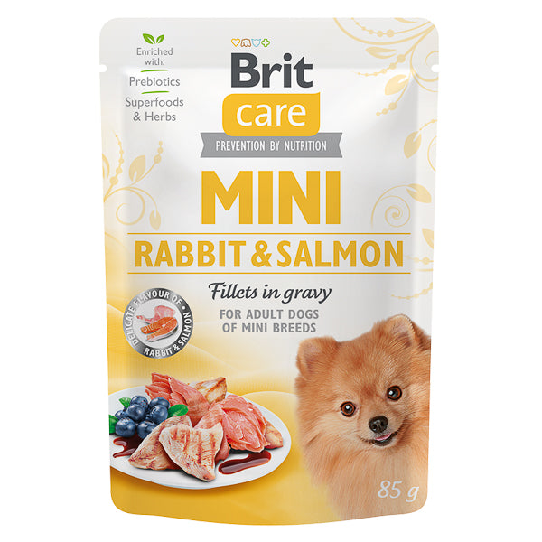 Hrană umedă câini Brit Care - Talie mică - Iepure și Somon - 85 g