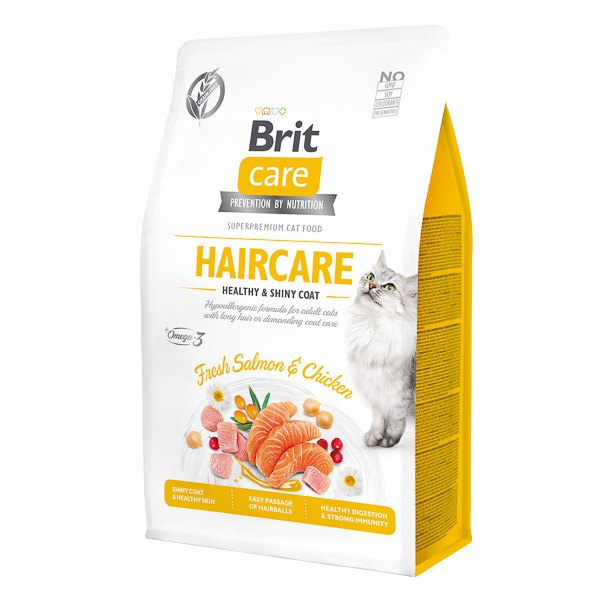 Hrană uscată pisici Brit Care - Blană - Somon și Pui - 400 g