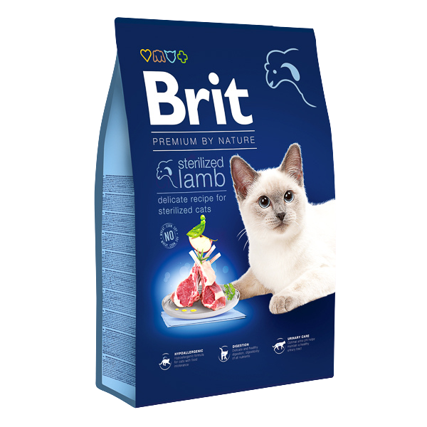 Hrană uscată pisici Brit Premium - Sterilized - Miel - 8 kg