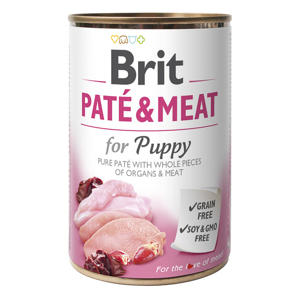 Hrană umedă câini Brit Care - Junior - Pate - Pui și Curcan - 400 g