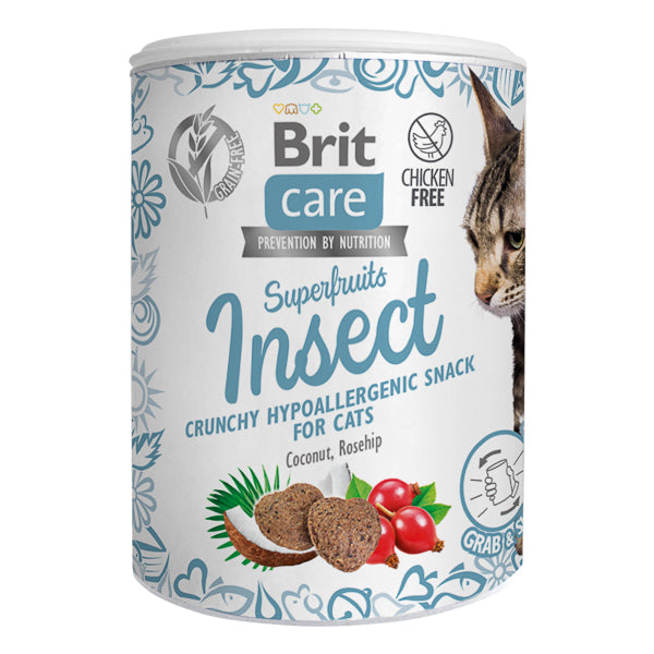Recompense pisici Brit Care - Superfruits - Insecte și Cocos - 100 g
