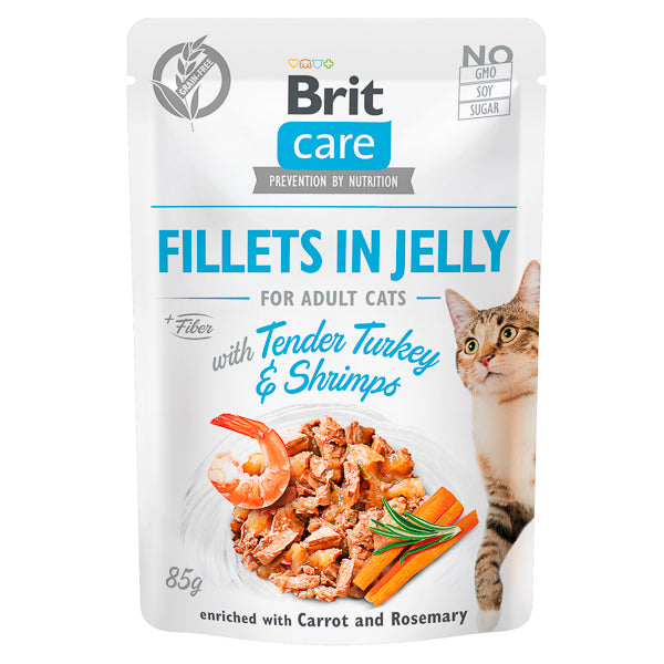 Hrană umedă pisici Brit Care - Adult - Curcan și Creveți - 85 g