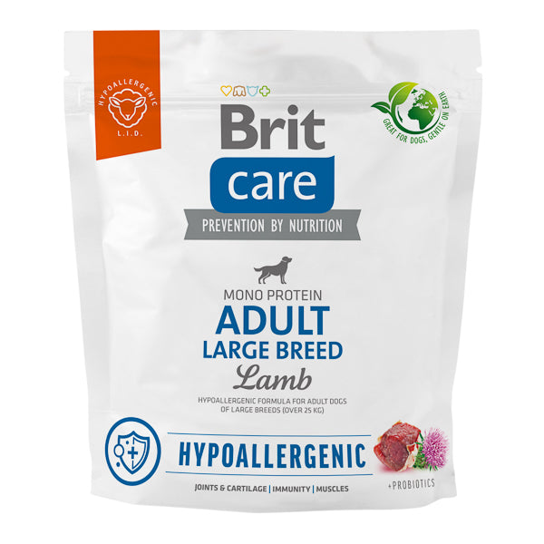 Hrană uscată câini Brit Care - Adult - Talie mare - Hypoallergenic - Miel - 1 kg