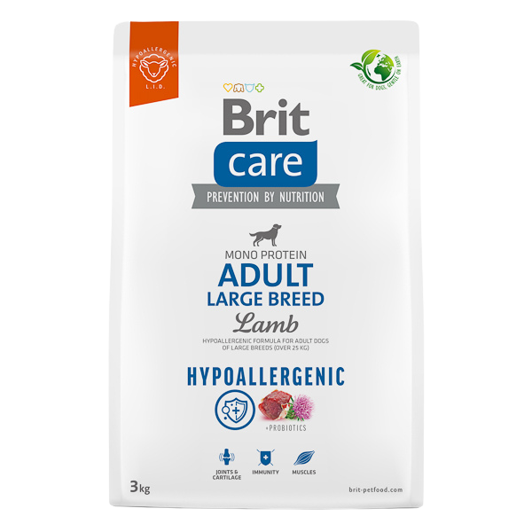 Hrană uscată câini Brit Care - Adult - Talie mare - Hypoallergenic - Miel - 3 kg