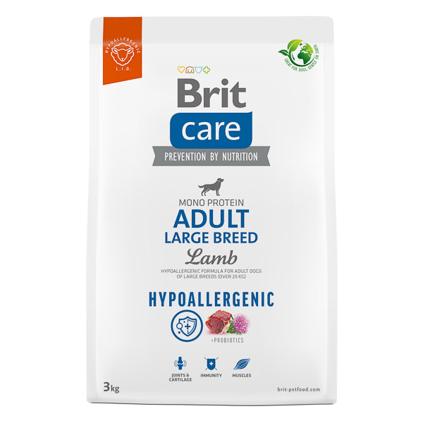 Hrană uscată câini Brit Care - Adult - Talie mare - Hypoallergenic - Miel - 3 kg