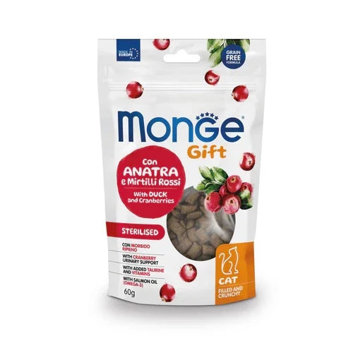 Recompense pisici Monge - Pisică sterilizată - Rață și Merișoare - 60 g