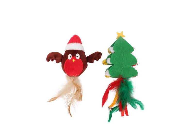 Jucărie pisică - Brad și Bufniță Crăciun