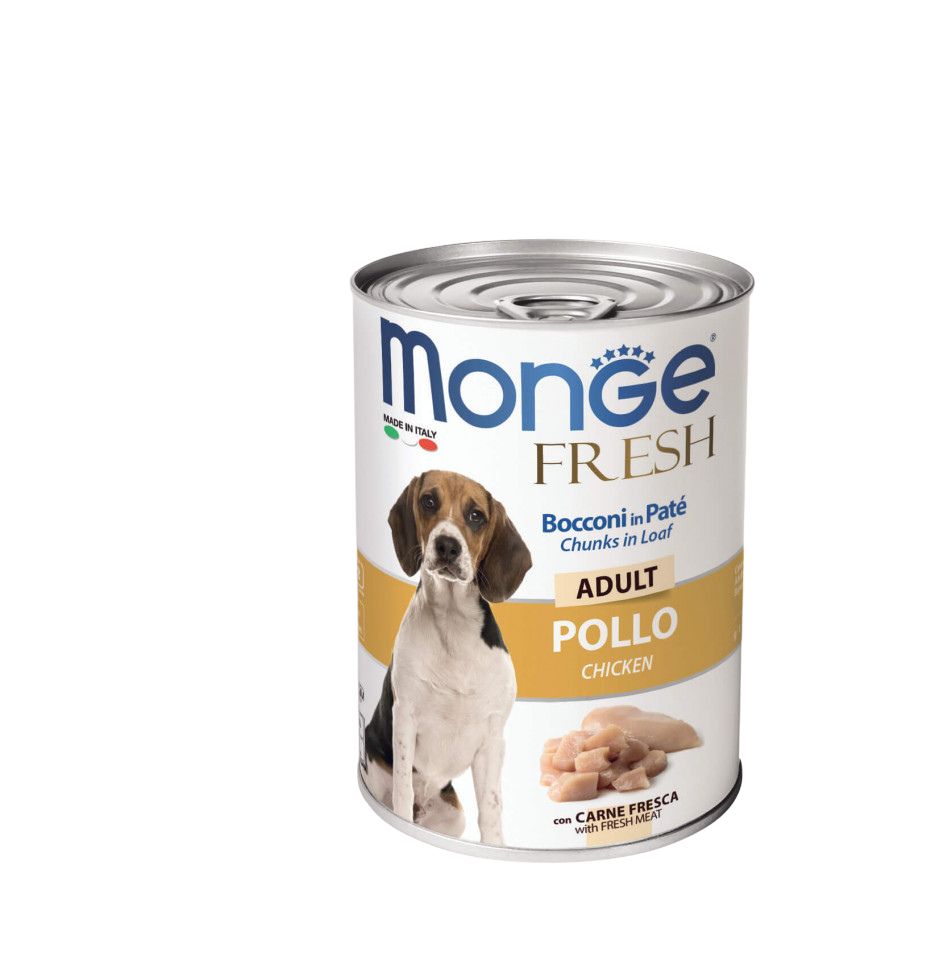 Hrană umedă câini Super-premium Monge - Adult - Pui - 400 g