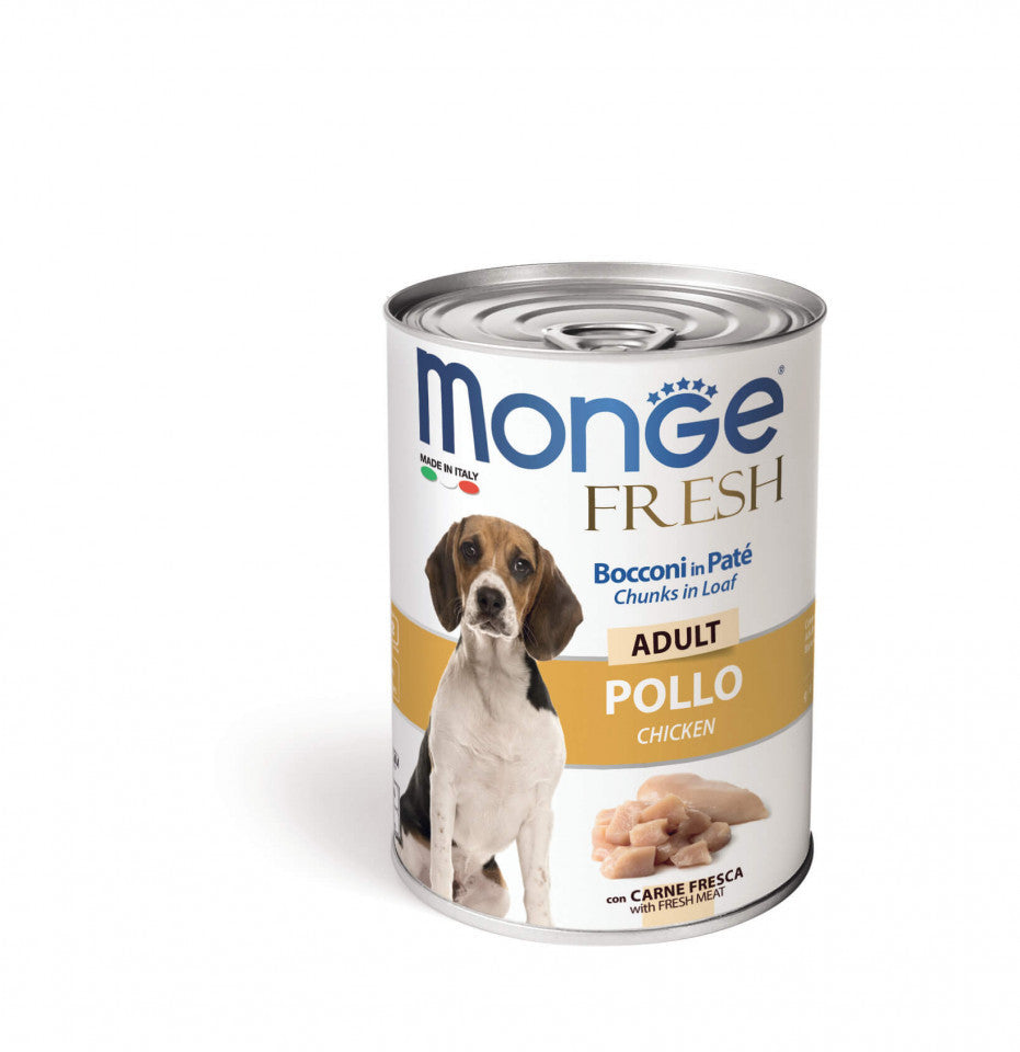 Hrană umedă câini Super-premium Monge - Adult - Pui - 400 g - Mr. Patrick