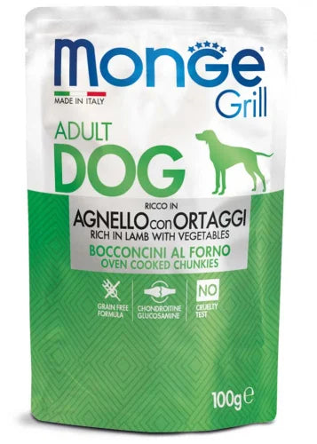 Hrană umedă câini Super-premium Monge - Adult - Miel - 100 g - Mr. Patrick