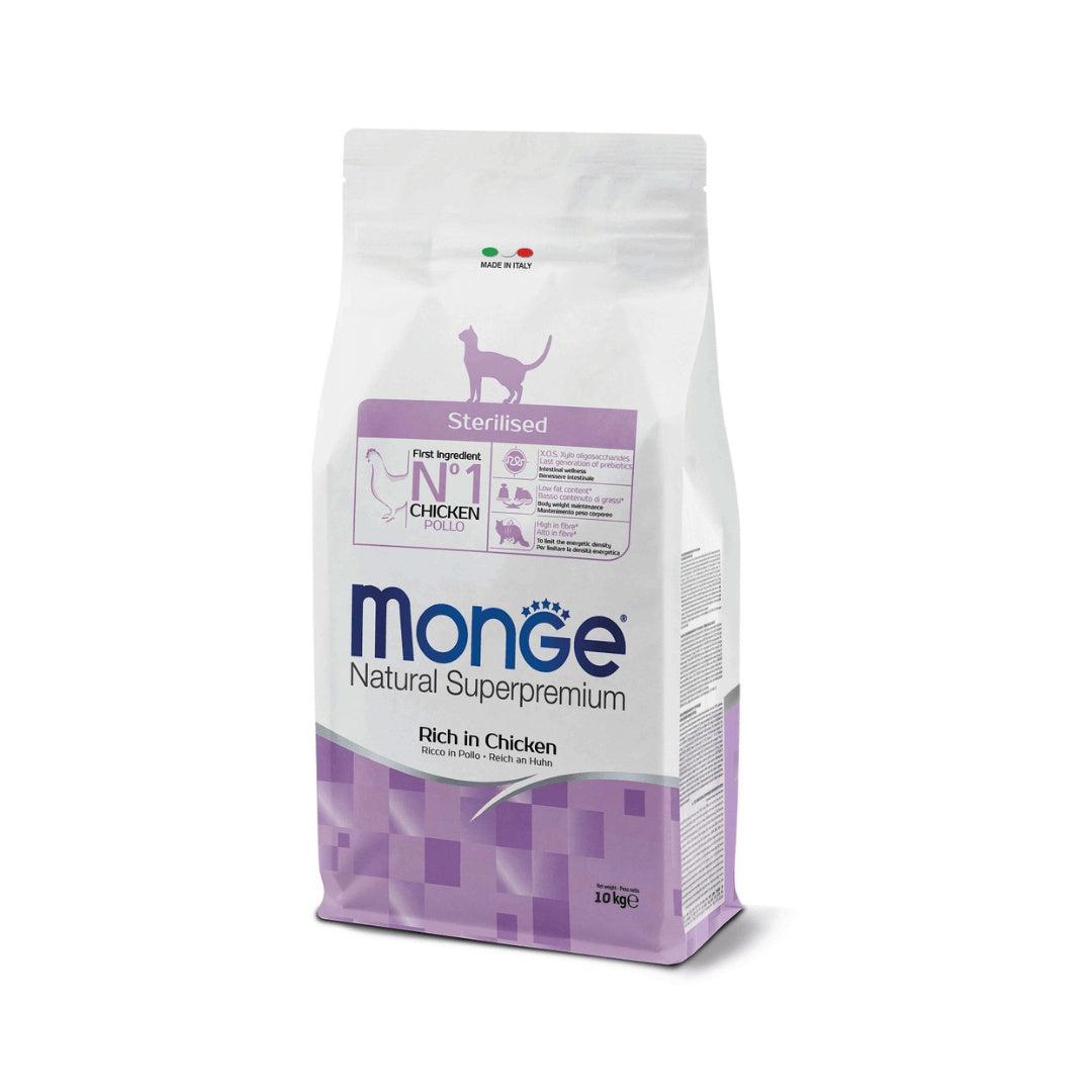Hrană uscată pisică Super-premium Monge - Pisică sterilizată - Pui - 10 kg - Mr. Patrick