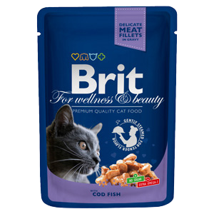 Hrană umedă pisică Brit Premium - Felii de carne - Cod - 100 g