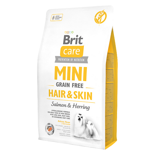 Hrană uscată câini Brit Care - Mini - Blană - Somon - 2kg