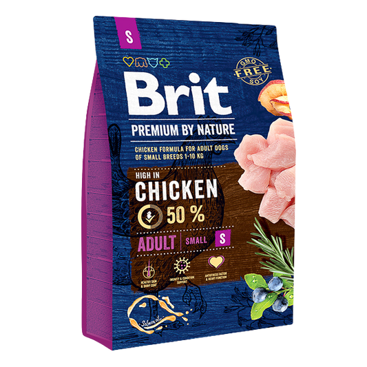 Hrană uscată câini Brit Premium - Adult - Talie mică - Pui - 3 kg