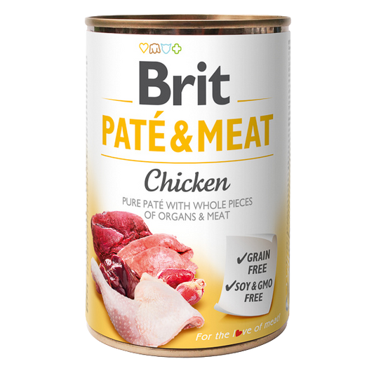Hrană umedă câini Brit Care - Toate rasele - Pate - Pui - 400 g