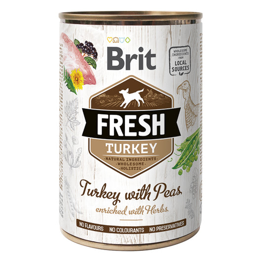 Hrană umedă câini Brit Care - Adult - Toate rasele - Curcan și Mazăre - 400 g