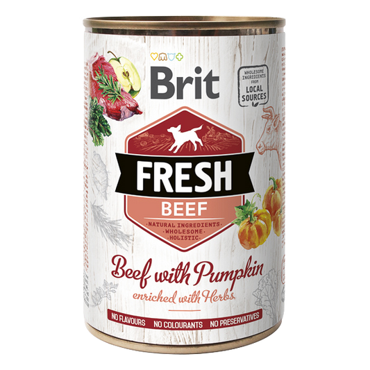 Hrană umedă câini Brit Care - Toate rasele - Vită și Dovleac - 400 g