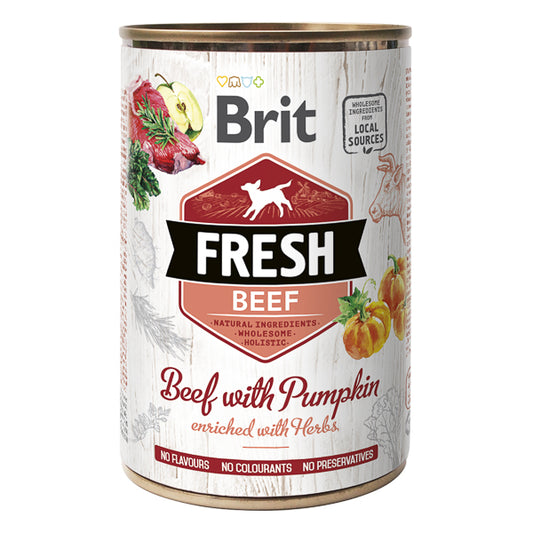Hrană umedă câini Brit Care - Toate rasele - Vită și Dovleac - 400 g