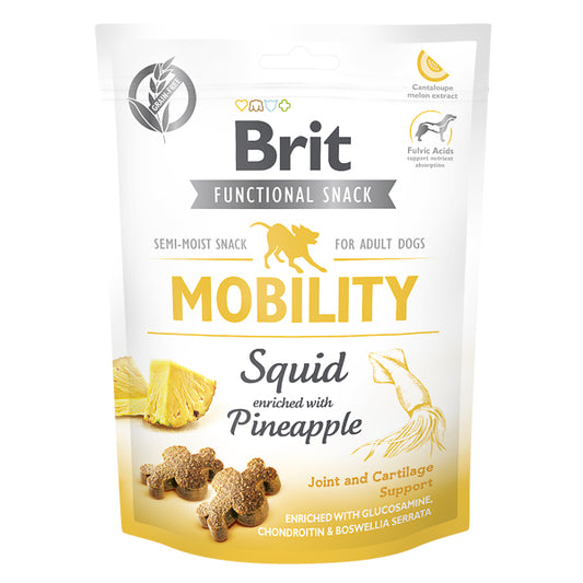 Recompense câini Brit Care - Adult - Mobilitate - Calamar și Ananas - 150 g