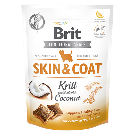 Recompense câini Brit Care - Adult - Blană - Krill și Cocos - 150 g