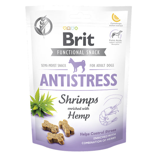 Recompense câini Brit Care - Adult - Antistress - Creveți și Cânepă - 150 g