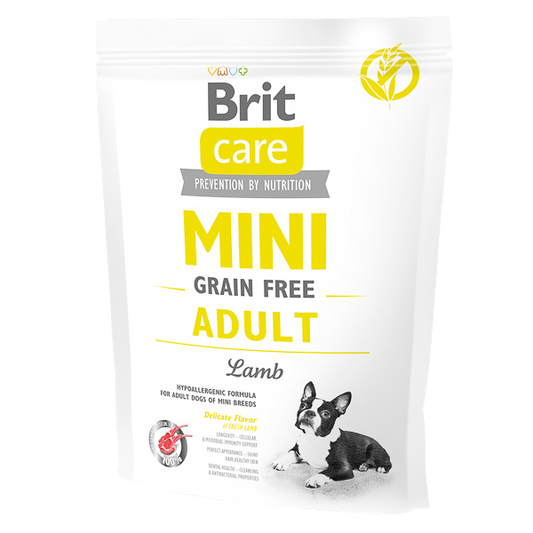 Hrană uscată câini Brit Care - Mini - Adult - Miel - 400g.