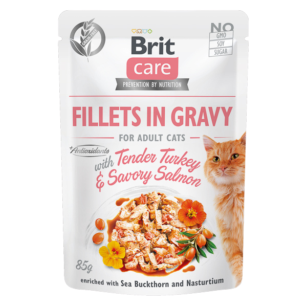 Hrană umedă pisici Brit Care - Adult - Curcan și Somon - 85 g