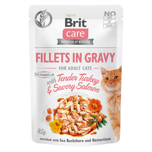 Hrană umedă pisici Brit Care - Adult - Curcan și Somon - 85 g