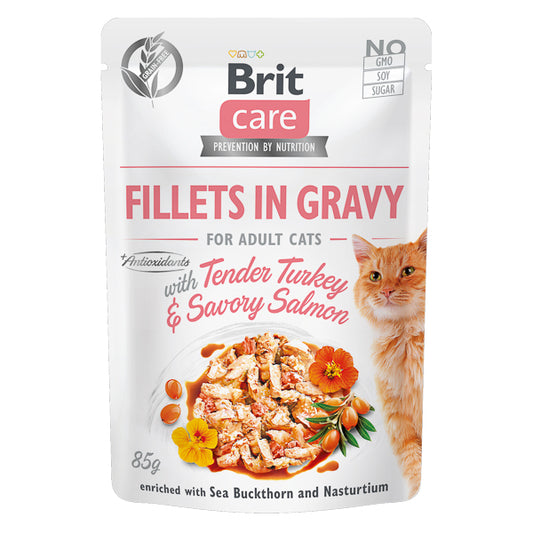 Hrană umedă pisici Brit Care - Adult - Curcan și Somon - 85 g