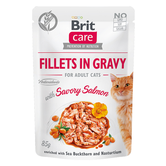 Hrană umedă pisici Brit Care - Adult - Somon și Cătină - 85 g