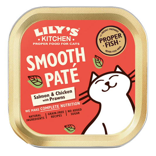 Hrană umedă pisici Lily's Kitchen - Pate Fin Somon și Creveți - 85g