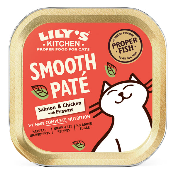 Hrană umedă pisici Lily's Kitchen - Pate Fin Somon și Creveți - 85g