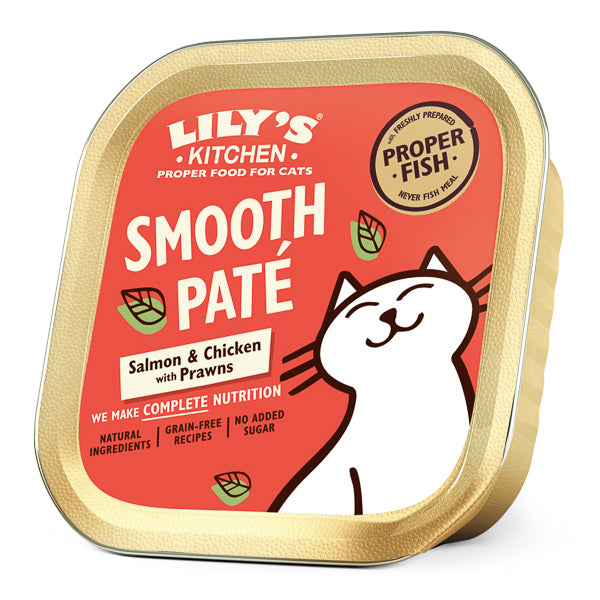 Hrană umedă pisici Lily's Kitchen - Pate Fin Somon și Creveți - 85g
