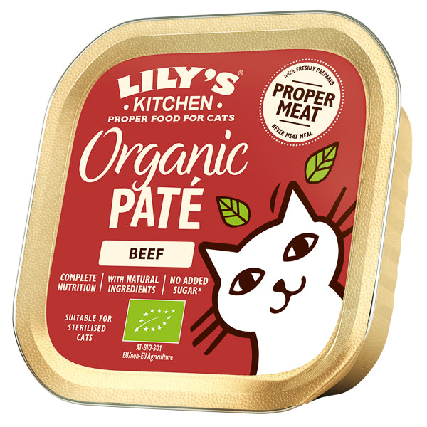 Hrană umedă pisici Lily's Kitchen - Pate Organic Vită - 85g