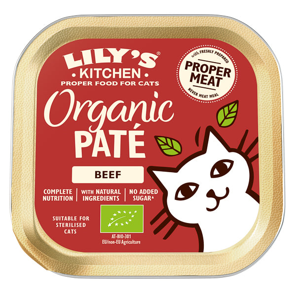 Hrană umedă pisici Lily's Kitchen - Pate Organic Vită - 85g