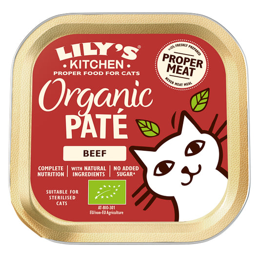 Hrană umedă pisici Lily's Kitchen - Pate Organic Vită - 85g