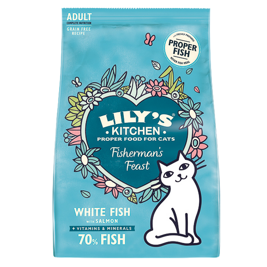 Hrană uscată pisici Lily's Kitchen - Pește alb și Somon - 2 kg