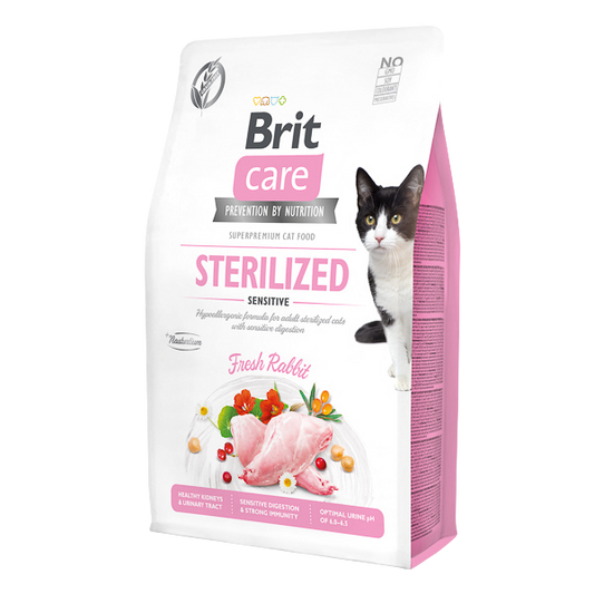 Hrană uscată pisici Brit Care - Pisică Sterilizată - Sensitive - Iepure - 2 kg