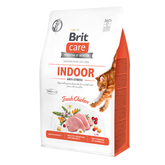 Hrană uscată pisici Brit Care - Adult - Indoor Antistres - Pui și Sunătoare - 7 kg
