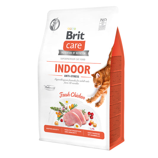 Hrană uscată pisici Brit Care - Adult - Indoor Antistres - Pui și Sunătoare - 400 g