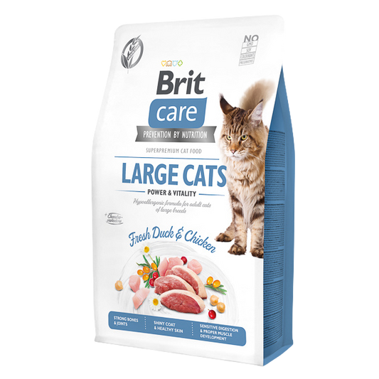 Hrană uscată pisici Brit Care - Talie mare - Vitalitate - Rață și Pui - 2 kg