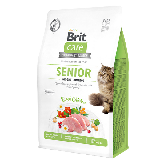 Hrană uscată pisici Brit Care - Senior - Control greutate - Pui - 400 g