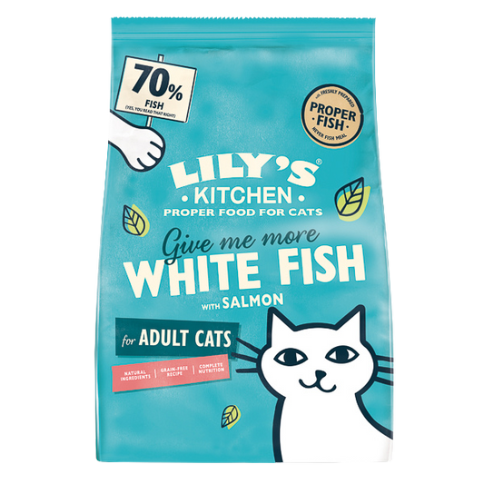 Hrană uscată pisici Lily's Kitchen - Pește alb și Somon - 800 g